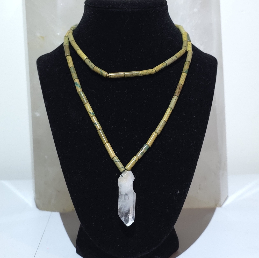Verdite And Quartz Necklace